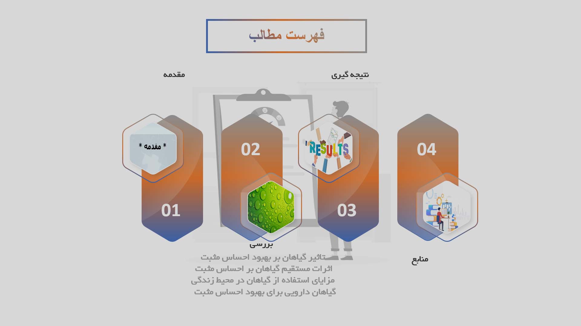 پاورپوینت در مورد تاثیر گیاهان بر بهبود احساس مثبت